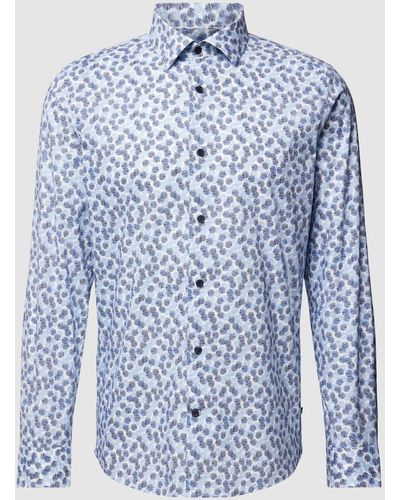 Matíníque Slim Fit Vrijetijdsoverhemd Met All-over Motief - Blauw