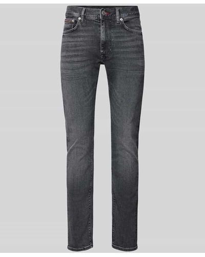 Tommy Hilfiger Slim Fit Jeans im 5-Pocket-Design Modell 'BLEECKER' - Grau