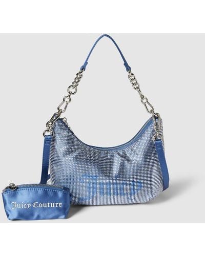 Juicy Couture Hobo Bag mit Allover-Ziersteinbesatz Modell 'HAZEL' - Blau