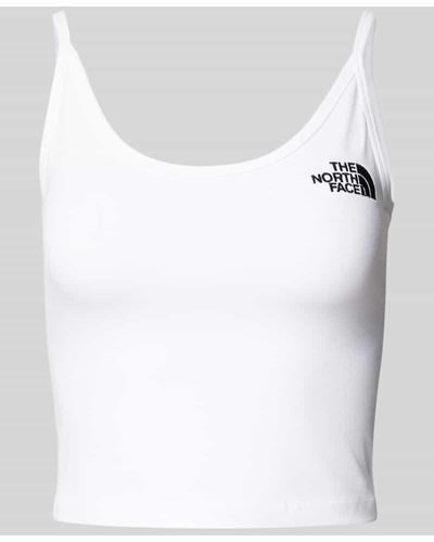 The North Face Cropped Tanktop mit Label-Stitching - Weiß