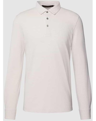 Windsor. Poloshirt mit langen Ärmeln Modell 'Patrizio' - Weiß