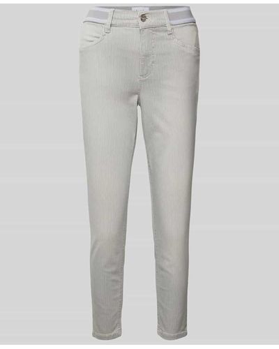 ANGELS Slim Fit Jeans mit Streifenmuster Modell 'Ornella sporty' - Grau