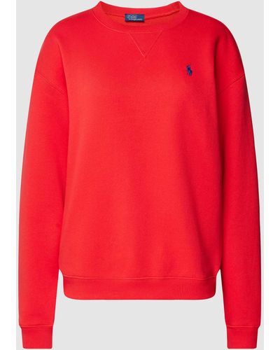 Polo Ralph Lauren Sweatshirt Met Logostitching - Rood
