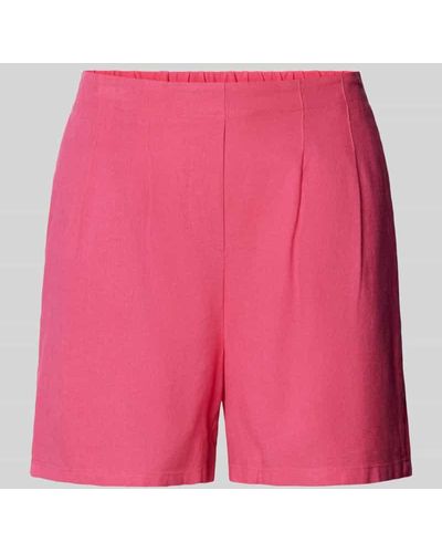 Vero Moda High Waist Shorts aus Viskose-Leinen-Mix - Pink