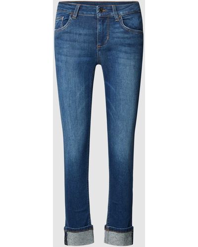 Liu Jo Skinny Fit Jeans mit fixiertem Aufschlag Modell 'MONROE' - Blau