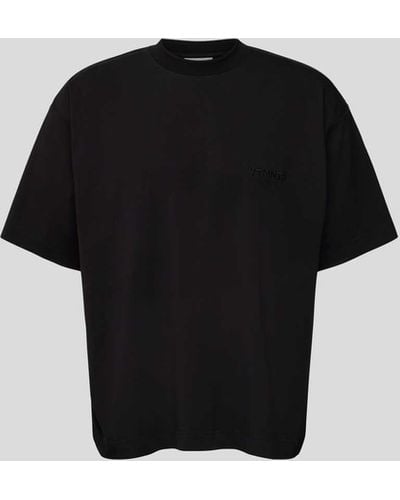 VTMNTS Oversized T-Shirt mit Stehkragen - Schwarz