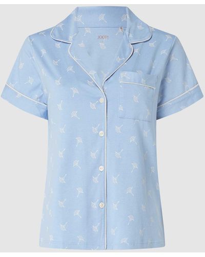 JOOP! BODYWEAR Pyjamabovendeel Met Logomotief - Blauw