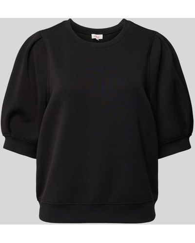 S.oliver Sweatshirt mit Puffärmeln Modell 'Peach' - Schwarz