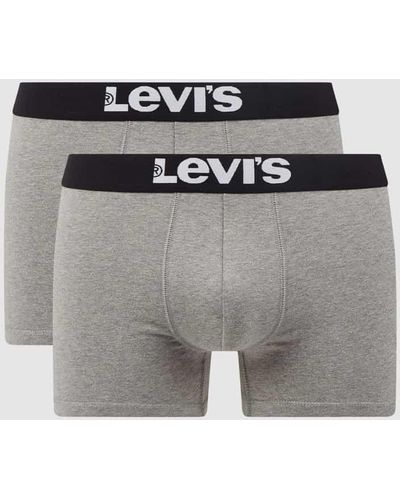 Levi's Trunks mit Logo-Bund im 2er-Pack - Grau