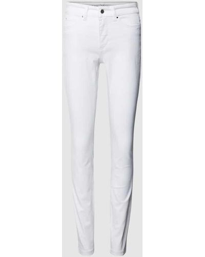 M·a·c Slim Fit Jeans mit Label-Patch - Weiß