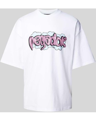 PEGADOR Oversized T-shirt Met Labelprint - Wit