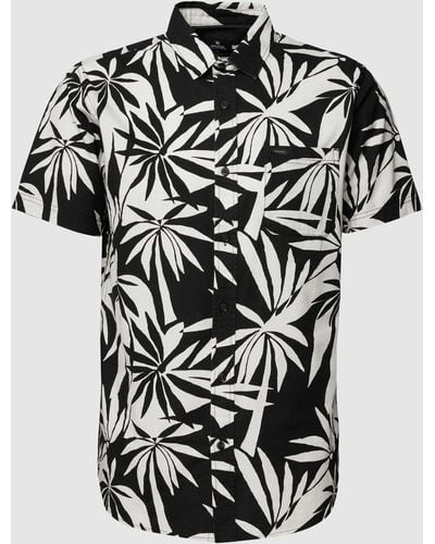 Rip Curl Freizeithemd mit floralem Allover-Muster - Schwarz