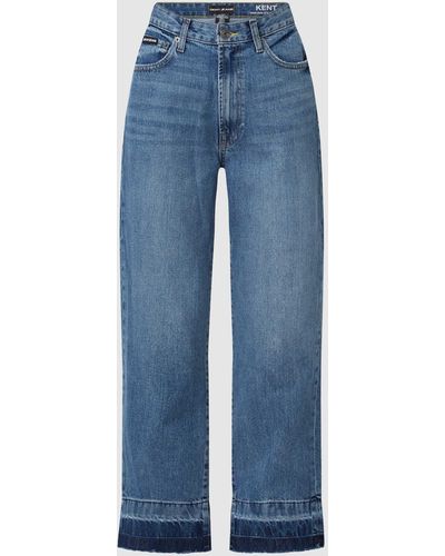 DKNY Straight Fit High Rise Jeans aus Baumwolle Modell 'Kent' - Blau