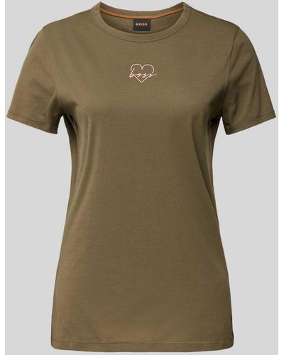 BOSS T-Shirt mit Label-Print Modell 'Elogo' - Grün