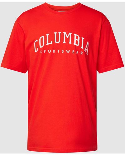 Columbia T-shirt Met Labelprint - Rood