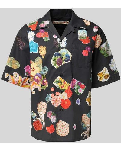 Marni Freizeithemd mit floralem Muster - Schwarz