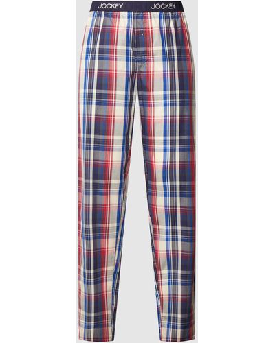 Jockey Pyjama-Hose mit elastischem Label-Bund - Blau