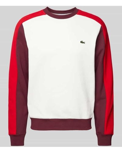 Lacoste Sweatshirt im Colour-Blocking-Design - Rot