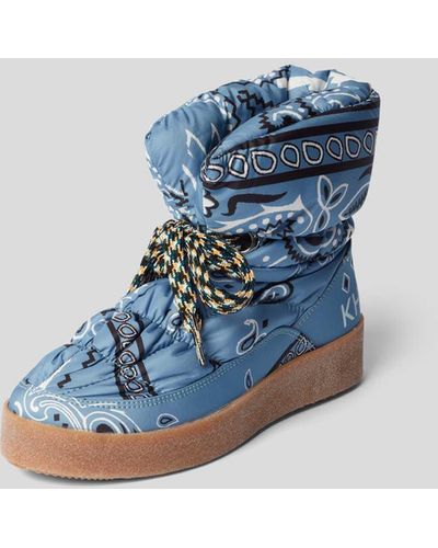 Khrisjoy Ankle Boots mit grafischem Muster - Blau