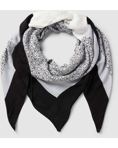 Calvin Klein Sjaal Met Labelmotief - Zwart