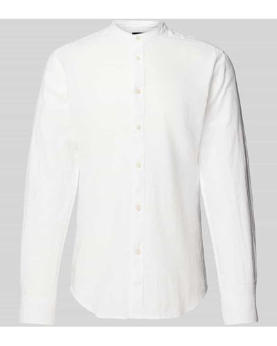 Only & Sons Slim Fit Freizeithemd mit Maokragen Modell 'CAIDEN' - Weiß