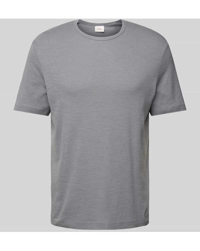 S.oliver T-Shirt mit Strukturmuster - Grau