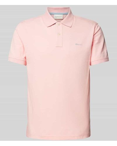 GANT Regular Fit Poloshirt mit Label-Stitching - Pink