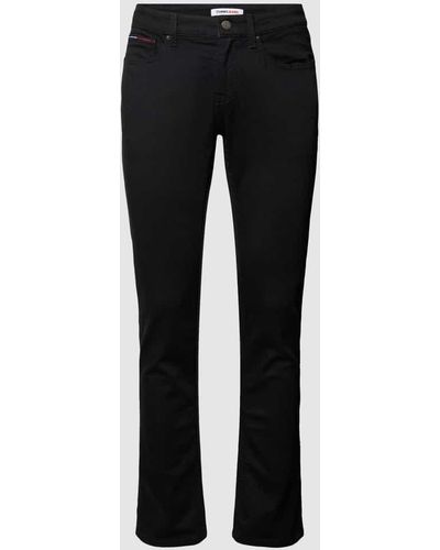 Tommy Hilfiger Slim Fit Jeans in unifarbenem Design Modell 'SCANTON' - Schwarz