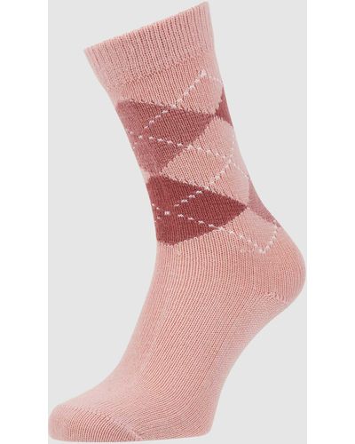 Burlington Socken mit Argyle-Muster Modell 'Whitby' - Pink