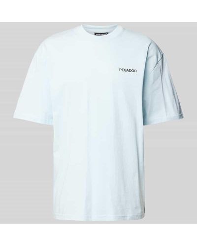 PEGADOR Oversized T-Shirt mit Label-Print Modell 'ALESO' - Blau