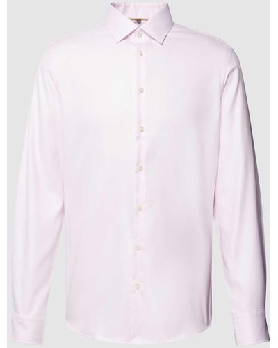 Jake*s Slim Fit Zakelijk Overhemd Met Structuurmotief - Roze
