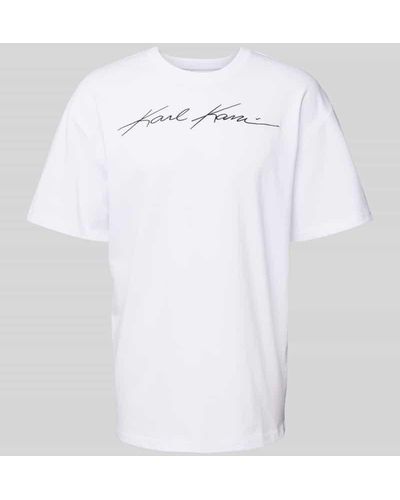 Karlkani T-Shirt mit Label-Stitching - Weiß