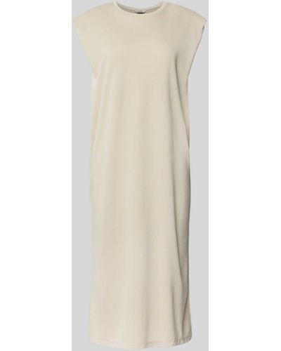Mbym Knielanges Kleid mit Kappärmeln Modell 'Stivian' - Weiß