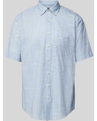 Fynch-Hatton Freizeithemd mit Button-Down-Kragen Modell 'Summer' - Blau