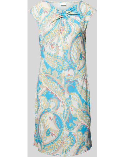 S.oliver Knielanges Kleid mit Knotendetail - Blau