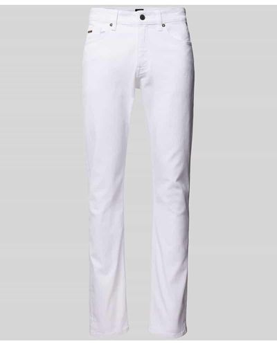 BOSS Slim Fit Jeans im 5-Pocket-Design Modell 'Delaware' - Weiß