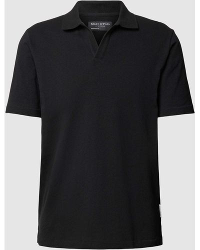 Marc O' Polo Regular Fit Poloshirt Met V-hals - Zwart