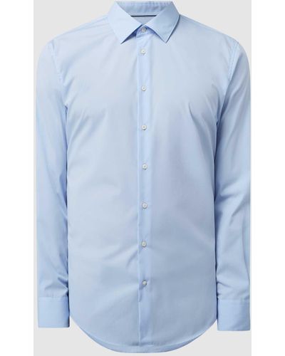 S.oliver Slim Fit Zakelijk Overhemd Van Popeline - Blauw