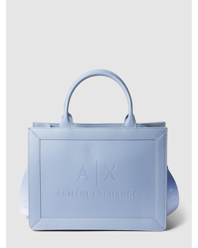 Armani Exchange Tote Bag mit Label-Detail Modell 'LAYLA' - Blau