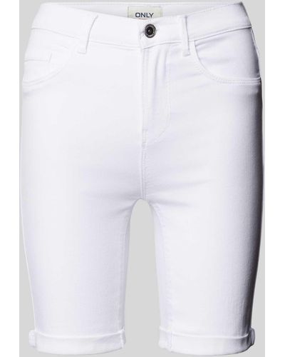 ONLY Slim Fit Jeansshorts im 5-Pocket-Design Modell 'RAIN LIFE' - Weiß