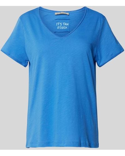 Smith & Soul T-Shirt mit abgerundetem V-Ausschnitt - Blau
