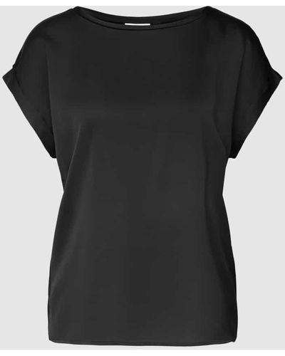 Vila T-Shirt mit fixierten Ärmelaufschlägen Modell 'VIELLETTE' - Schwarz