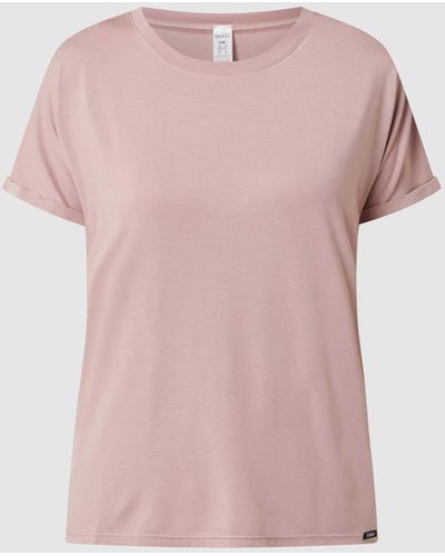 SKINY T-shirt Van Een Mix Van Viscose En Elastaan - Roze