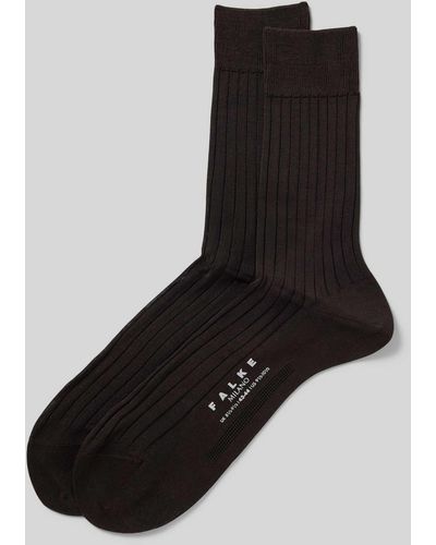 FALKE Socken mit Label-Print Modell 'MILANO' - Braun