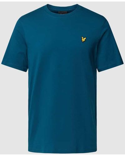 Lyle & Scott T-Shirt mit Logo-Patch - Blau