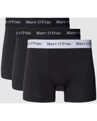 Marc O' Polo Trunks mit elastischem Logo-Bund im 3er-Pack - Schwarz