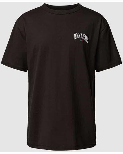 Tommy Hilfiger T-Shirt mit Label-Stitching - Schwarz