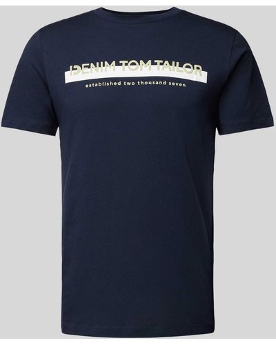 Tom Tailor T-Shirt mit Label-Print - Blau