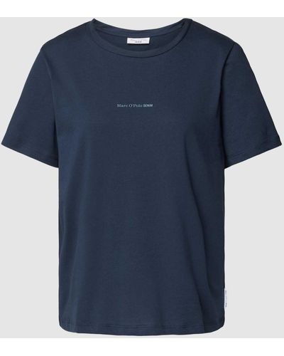 Marc O' Polo T-shirt Met Labeldetail - Blauw