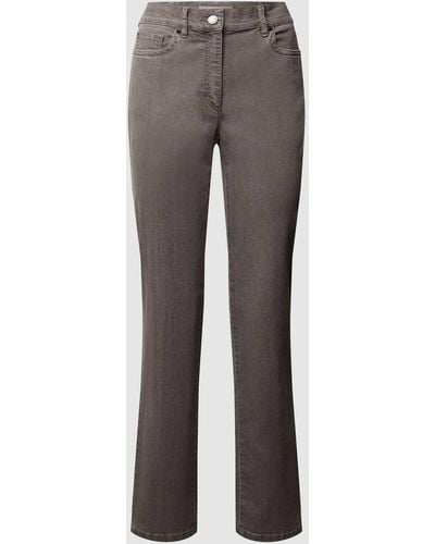 ZERRES Comfort Fit Jeans mit Stretch-Anteil Modell 'Greta' - Grau